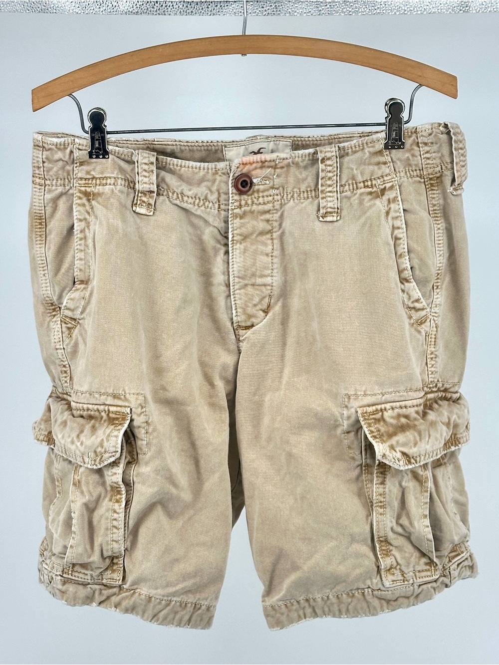 Vintage Hollister Men’s 30 Waist Tan Cargo Shorts Utility